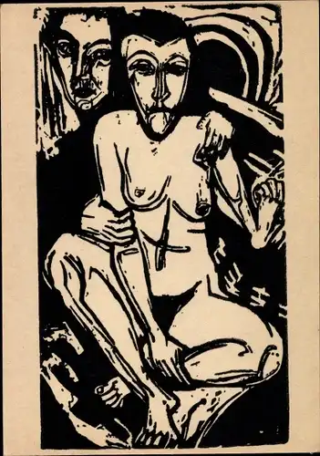 Künstler Ak Kirchner, Ernst Ludwig, Frauenakt, Expressionismus