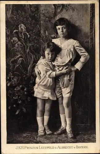 Ak Prinzen Luitpold und Albrecht von Bayern, Kinderportrait