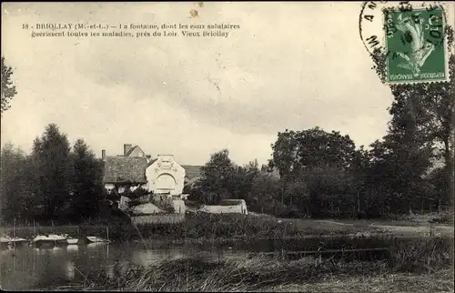 Ak Briollay Maine et Loire, La fontaine, Vieux Briollay