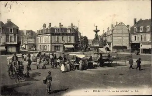Ak Deauville Calvados, Le Marche