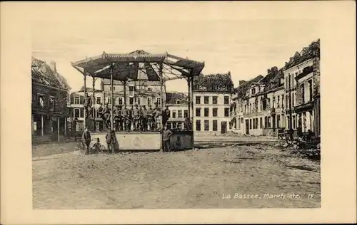 Ak La Bassée Nord, Marktplatz