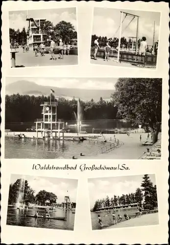 Ak Großschönau in Sachsen, Partie im Waldstrandbad