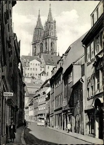 Ak Meißen in Sachsen, Burgstraße mit Burg und Dom