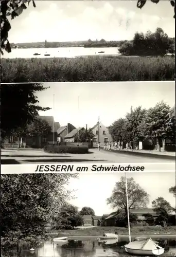 Ak Jessern Schwielochsee Brandenburg, Seeblick, Dorfpartie