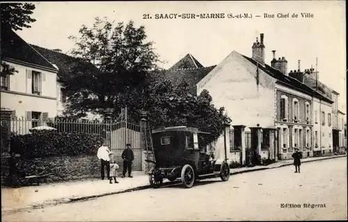 Ak Saacy sur Marne Seine et Marne, Rue Chef de Ville