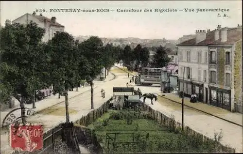 Ak Fontenay sous Bois Val de Marne, Carrefour des Rigollots