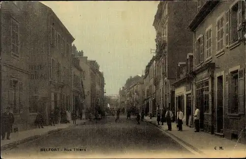 Ak Belfort Beffert Beffort Territoire de Belfort, Rue Thiers