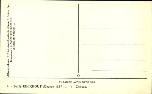 Ak Joris Eeckhout, Belgischer Dichter