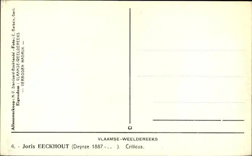 Ak Joris Eeckhout, Belgischer Dichter