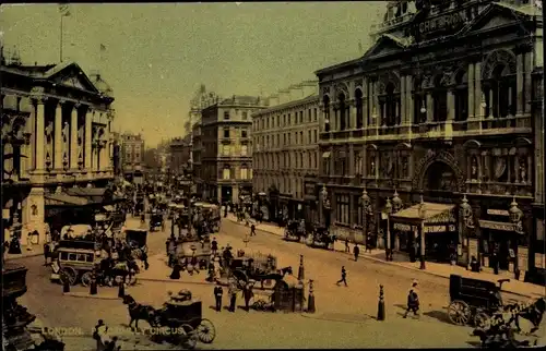 Ak London City England, Picadilly Circus