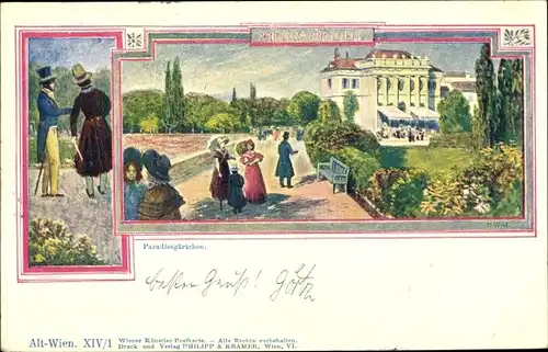 Künstler Ak Wilt, H., Wien 1. Innere Stadt Österreich, Paradiesgärtchen