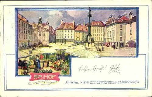 Künstler Ak Wilt, H., Wien 1. Innere Stadt Österreich, Am Hof, Marktplatz