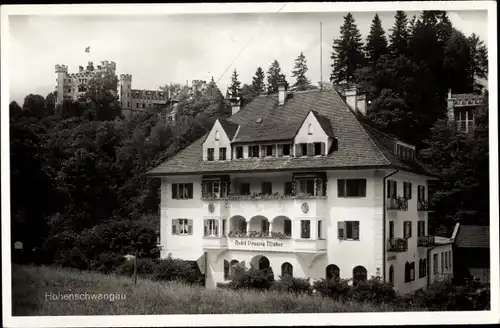 Ak Hohenschwangau Schwangau im Ostallgäu, Schloss, Hotel