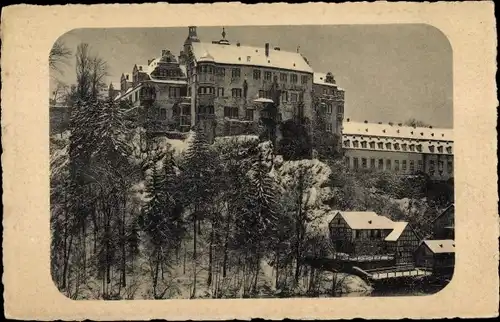 Ak Weilburg an der Lahn Hessen, Schloss im Winter