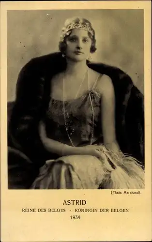 Ak Königin Astrid von Belgien, Portrait