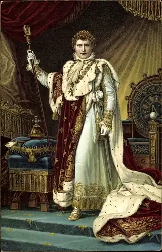 Künstler Ak Gerard, Napoleon Bonaparte, Kaiser Napoleon I. im Krönungsornat