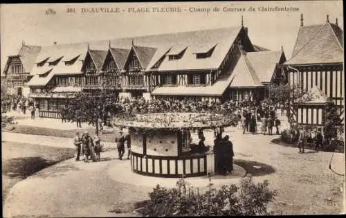 Ak Deauville La Plage Fleurie Calvados, Champ de Courses de Clairefontaine