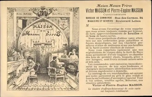 Ak Nancy Meurthe et Moselle, Maison Masson Freres, Victor et Pierre Eugene Masson, Rue des Carmes 34