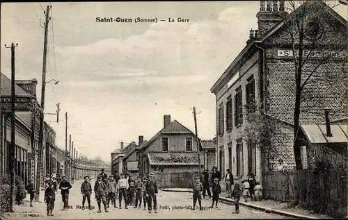 Ak Saint Ouen Somme, La Gare