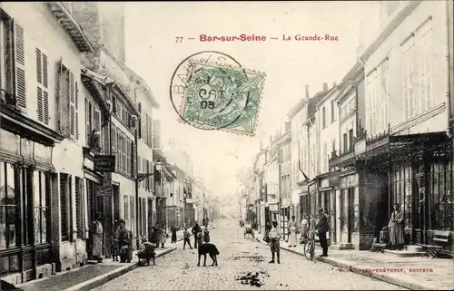 Ak Bar sur Seine Aube, La Grande Rue