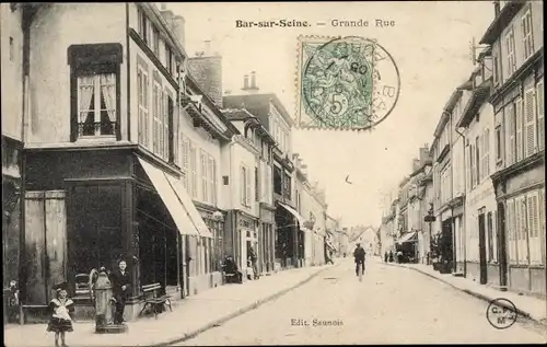 Ak Bar sur Seine Aube, La Grande Rue