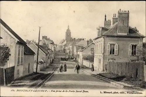 Ak Montigny Lencoup Seine et Marne, Vue prise de la Porte Saint Jean