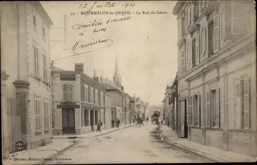 Ak Mourmelon le Grand Marne, La Rue du Genie