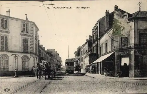 Ak Romainville Seine Saint Denis, Rue Bagnolet