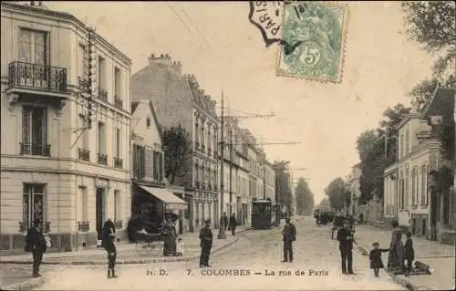 Ak Colombes Hauts de Seine, La Rue de Paris