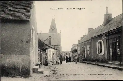 Ak Coulans sur Gée Sarthe, Rue de l'Eglise