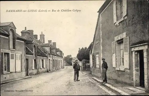 Ak Dammarie sur Loing Loiret, Rue de Chatillon Coligny, Cafe