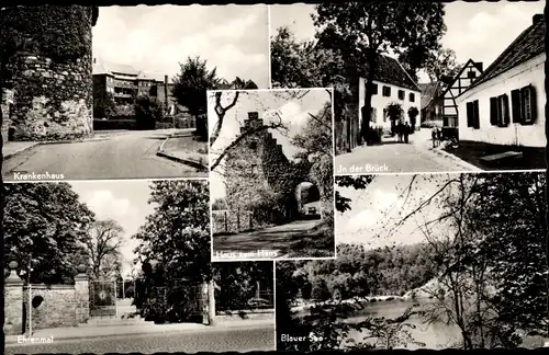 Ak Ratingen Nordrhein Westfalen, Krankenhaus, In der Brück, Ehrenmal, Blauer See, Haus zum Haus