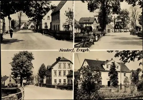 Ak Neudorf Sehmatal im Erzgebirge, Straßenpartien, Rathaus