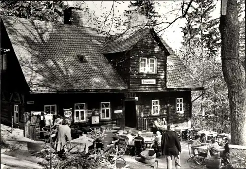 Ak Grünhain Beierfeld, Gaststätte Köhlerhütte Fürstenbrunn im Oswaldtal