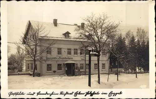 Foto Ak Holzhau Rechenberg Bienenmühle Erzgebirge, Gaststätte Fremdenheim