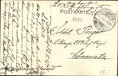 Ak Böhrigen Striegistal Sachsen, Teilansicht mit Fabrik, Vogelschau