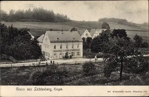 Ak Lichtenberg Erzgebirge, Blick zum Gasthof