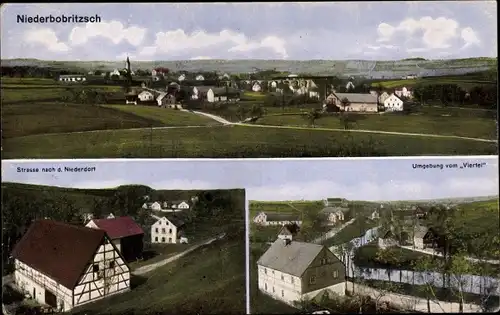 Ak Niederbobritzsch Bobritzsch Hilbersdorf im Erzgebirge, Totale, Viertel mit Umgebung, Niederdorf
