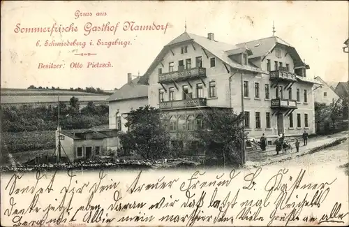 Ak Schmiedeberg im Erzgebirge, Gasthof Naundorf