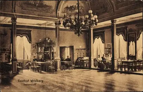 Ak Klipphausen in Sachsen, Gasthof Wildberg, Saal, Inh. Carl Teuchert