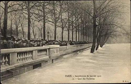 Ak Paris I., Inondations de Janvier 1910, Quai des Tuileries
