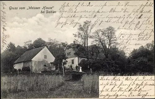 Ak Dahlen in Sachsen, Gruss vom "Weissen Hause"