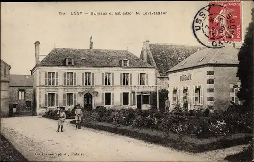 Ak Ussy Calvados, Bureaux et habitation N. Levavasseur