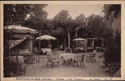 Ak Blonville sur Mer Calvados, Pension Nos Vacances, le Jardin