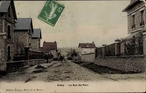 Ak Esbly Seine et Marne, La Rue du Parc