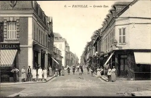 Ak Fauville Seine Maritime, Grande Rue