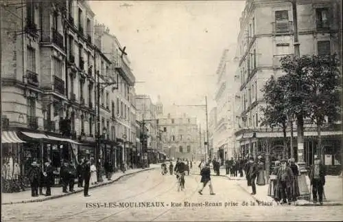 Ak Issy les Moulineaux Hauts de Seine, Rue Ernest Renan