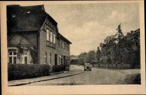 Ak Pattensen in Niedersachsen, Dorfstraße mit Geschäftshaus von J. Schmit