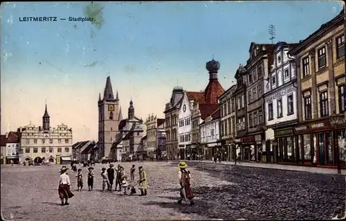 Ak Litoměřice Leitmeritz Region Aussig, Stadtplatz