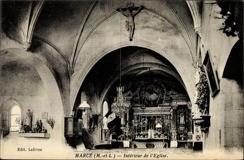 Ak Marcé Maine et Loire, Interieur de l'Eglise